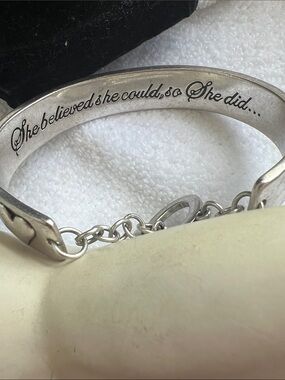 Premier Designs “She believed she could” Silver Bracelet